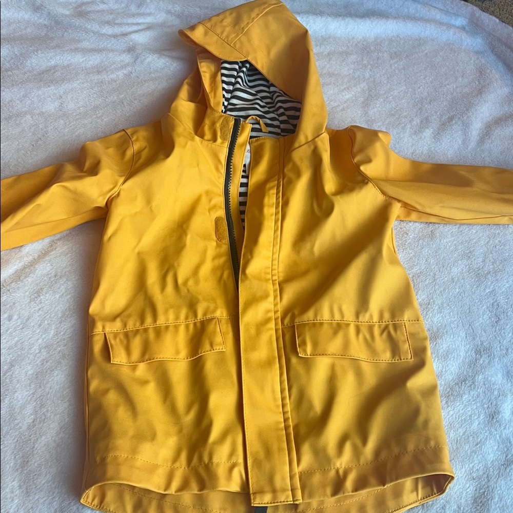 Cat & Jack Yellow Raincoat with Striped Lining